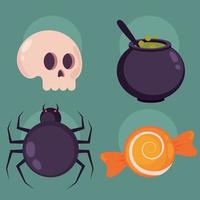 conjunto de iconos halloween varios vector