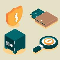 icons set saving and investing money vector