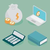 set, saving and investing money vector