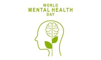 Flat design world mental health day background vector