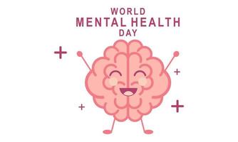 Flat design world mental health day background vector