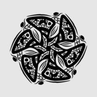 Abstract vector, black and white radial style. Simple and attractive Mosaic Type vector