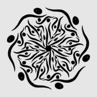 Abstract vector, black and white radial style. Simple and attractive Mosaic Type vector