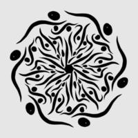 Abstract vector, black and white radial style. Simple and attractive Mosaic Type vector