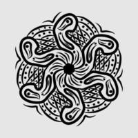 Abstract vector, black and white radial style. Simple and attractive Mosaic Type vector