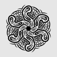 Abstract vector, black and white radial style. Simple and attractive Mosaic Type vector