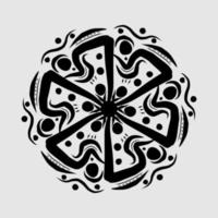 Abstract vector, black and white radial style. Simple and attractive Mosaic Type vector
