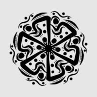 Abstract vector, black and white radial style. Simple and attractive Mosaic Type vector