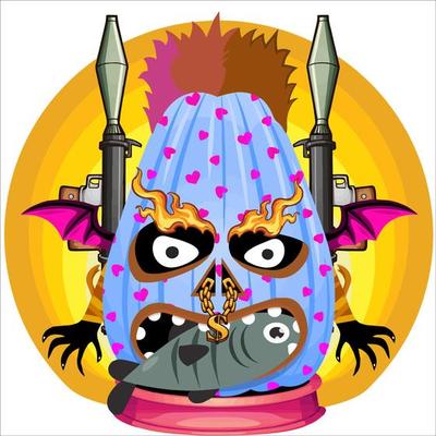 Creepy Party Halloween Pumpkin Head. Pumpkin Face with Weapon in the Behind. Suitable for E Sport Logo, T-Shirt and Others Print Stuff.