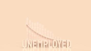 The wood text unemployed and chart for business concept 3d rendering photo