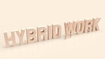 The wood text hybrid working for business concept 3d rendering photo