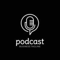 Podcast logo design template vector
