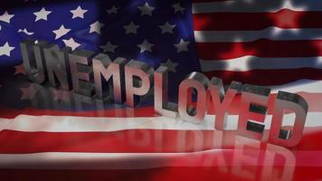 The unemployed on America flag for business concept 3d rendering photo