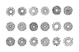 firework, starburst hand drawn, vector illustration.