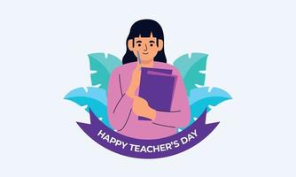 Happy teacher's day poster background concept vector illustration