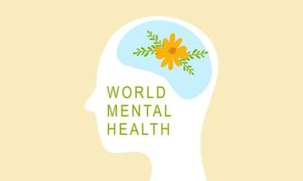 Flat design world mental health day background vector