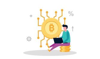 Blockchain cryptocurrency business concept illustration vector