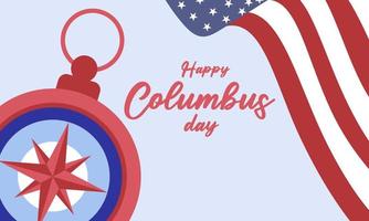 Hand drawn flat columbus day background vector