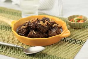 Selected Focus Semur Daging Sapi Bumbu Lapis, Indonesian Beef Stew Recipe with Soy Sauce photo