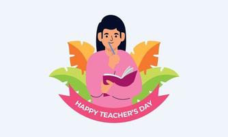 Happy teacher's day poster background concept vector illustration