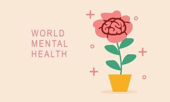 Flat design world mental health day background vector