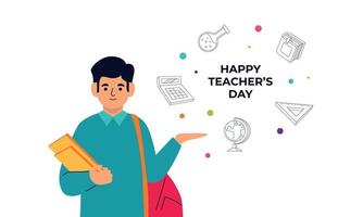 Happy teacher's day poster background concept vector illustration