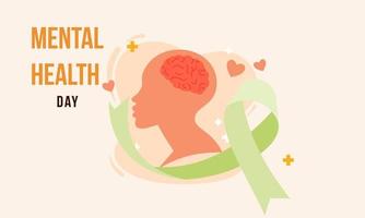 Flat design world mental health day background vector