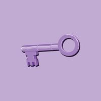 purple 3d lock on purple background vector