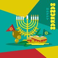 feliz tarjeta de felicitación de hanukkah. adecuado para eventos de hanukkah vector