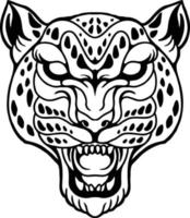 ilustraciones vectoriales de silueta de cara de leopardo para el logotipo de su trabajo, camiseta de mercadería de mascota, diseños de pegatinas y etiquetas, afiche, tarjetas de felicitación que anuncian empresas comerciales o marcas. vector