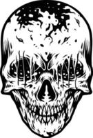 monstruo zombi cráneo espeluznante contorno ilustraciones vectoriales para su logotipo de trabajo, camiseta de mercadería de mascota, pegatinas y diseños de etiquetas, afiche, tarjetas de felicitación que anuncian empresas comerciales o marcas. vector