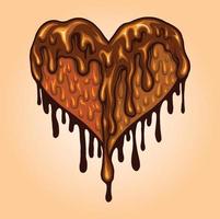 Cute dripping heart chocolate illustrations Vector illustrations for your work Logo, mascot merchandise t-shirt, stickers and Label designs, poster, greeting cards advertising business company.