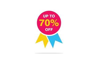 70 Percent discount offer, clearance, promotion banner layout with sticker style. vector