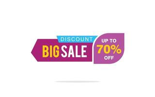 70 Percent discount offer, clearance, promotion banner layout with sticker style. vector