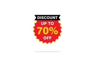 70 Percent discount offer, clearance, promotion banner layout with sticker style. vector