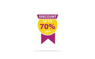 70 Percent discount offer, clearance, promotion banner layout with sticker style. vector