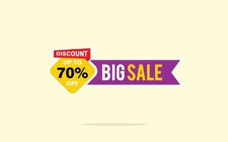 70 Percent discount offer, clearance, promotion banner layout with sticker style. vector