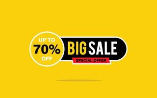 70 Percent discount offer, clearance, promotion banner layout with sticker style. vector