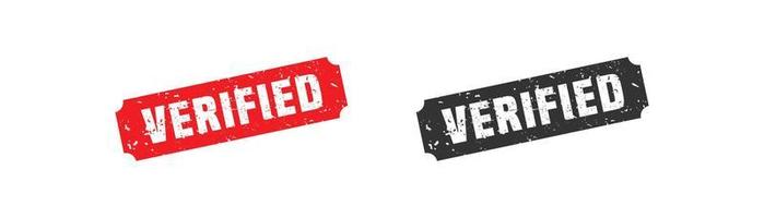 Verified stamp rubber with grunge style on white background. vector