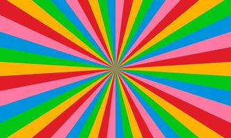 Rainbow color burst background. Rays background in retro style. Vector. vector