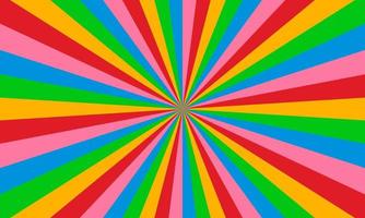 Rainbow color burst background. Rays background in retro style. Vector. vector