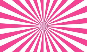 Pink white color burst background. Rays background in retro style. Vector. vector