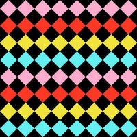 Seamless pattern. Black background with colorful rhombuses . Vector illustration.
