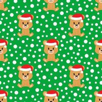 Cute cartoon bear. Vector illustration. Seamless pattern. Christmas.