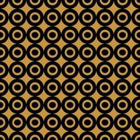 Seamless pattern. Gold background with black circles . Vector illustration.