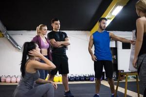 athletes getting instructions from trainer photo