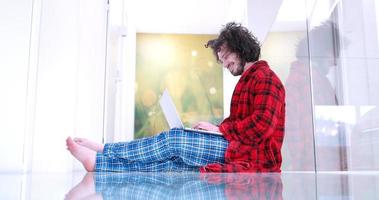 man enjoying relaxing lifestyle photo