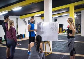 athletes getting instructions from trainer photo