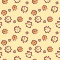 Colorful seamless floral pattern in hippie style in retro colors. For textile, background, product design vector