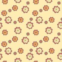 colorido patrón floral transparente en estilo hippie en colores retro. para textil, fondo, diseño de producto vector